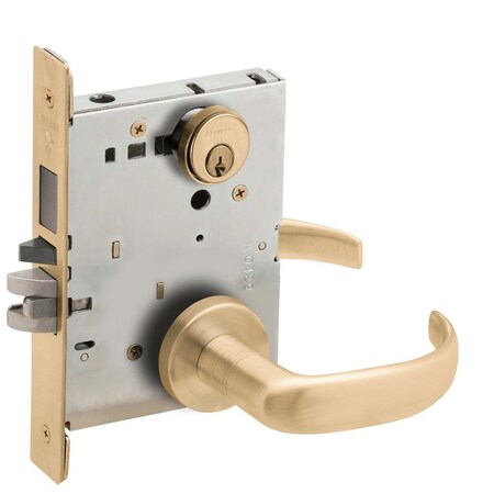 Schlage Entrance Mortise Lock with Deadbolt, 17A Design, Satin Brass L9453P 17A 606